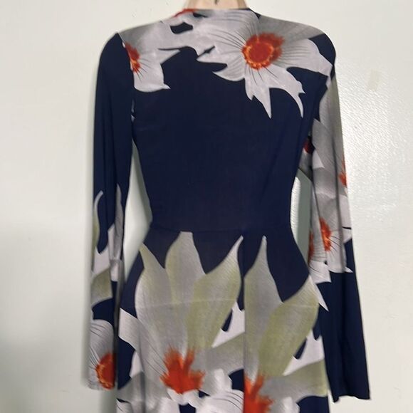 DUCCI FLORAL KNOT FRONT MAXI DRESS SIZE L - Picture 3 of 11